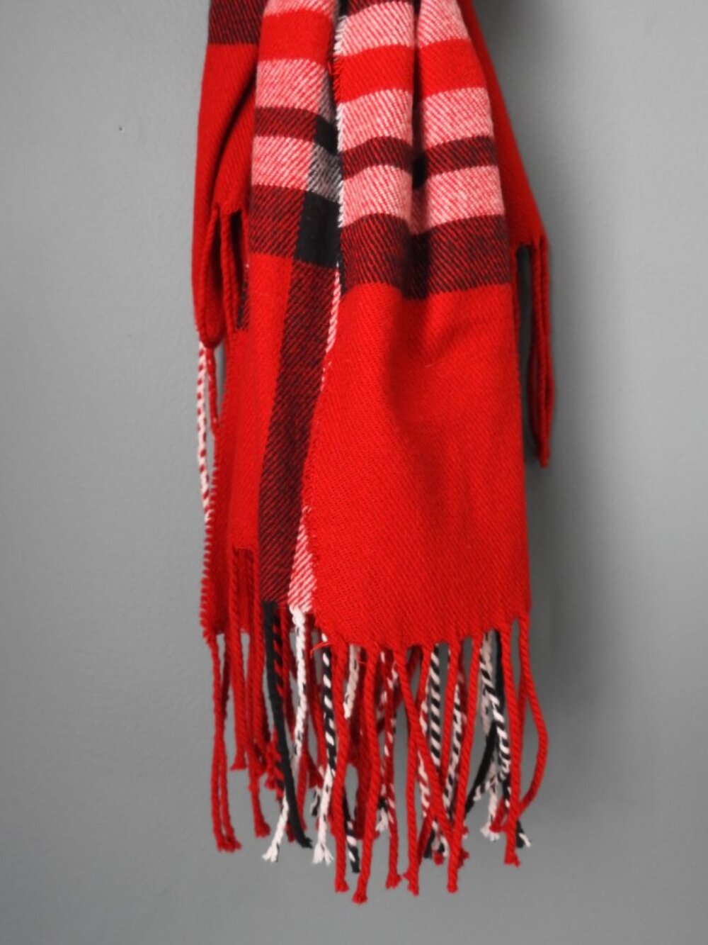 V.Fraas German Cashmink Yarn Plaid Winter Scarf - Picture 4 of 9